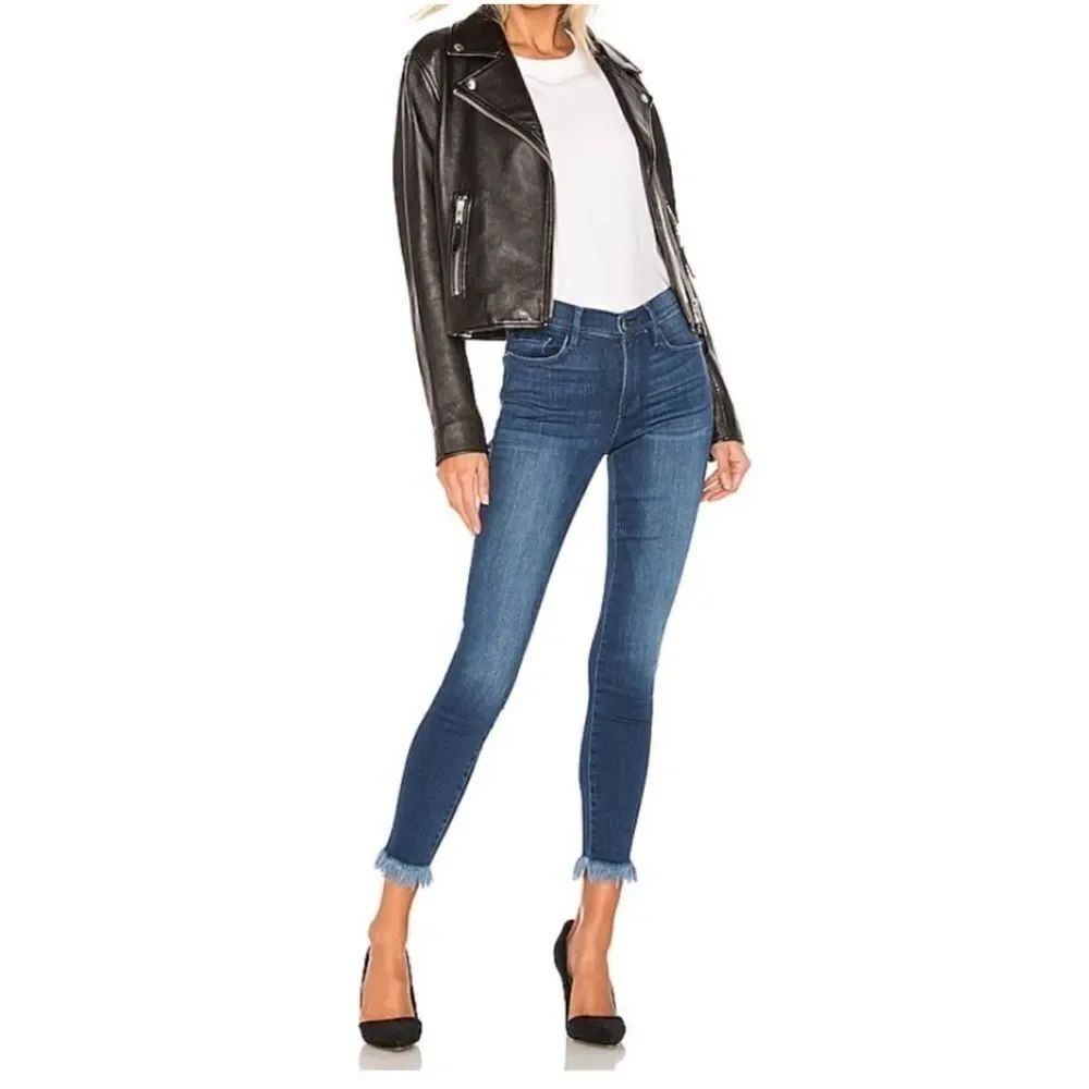 NWT Frame Le Skinny de Jeanne Crop Frayed Hem Jeans Sz 30